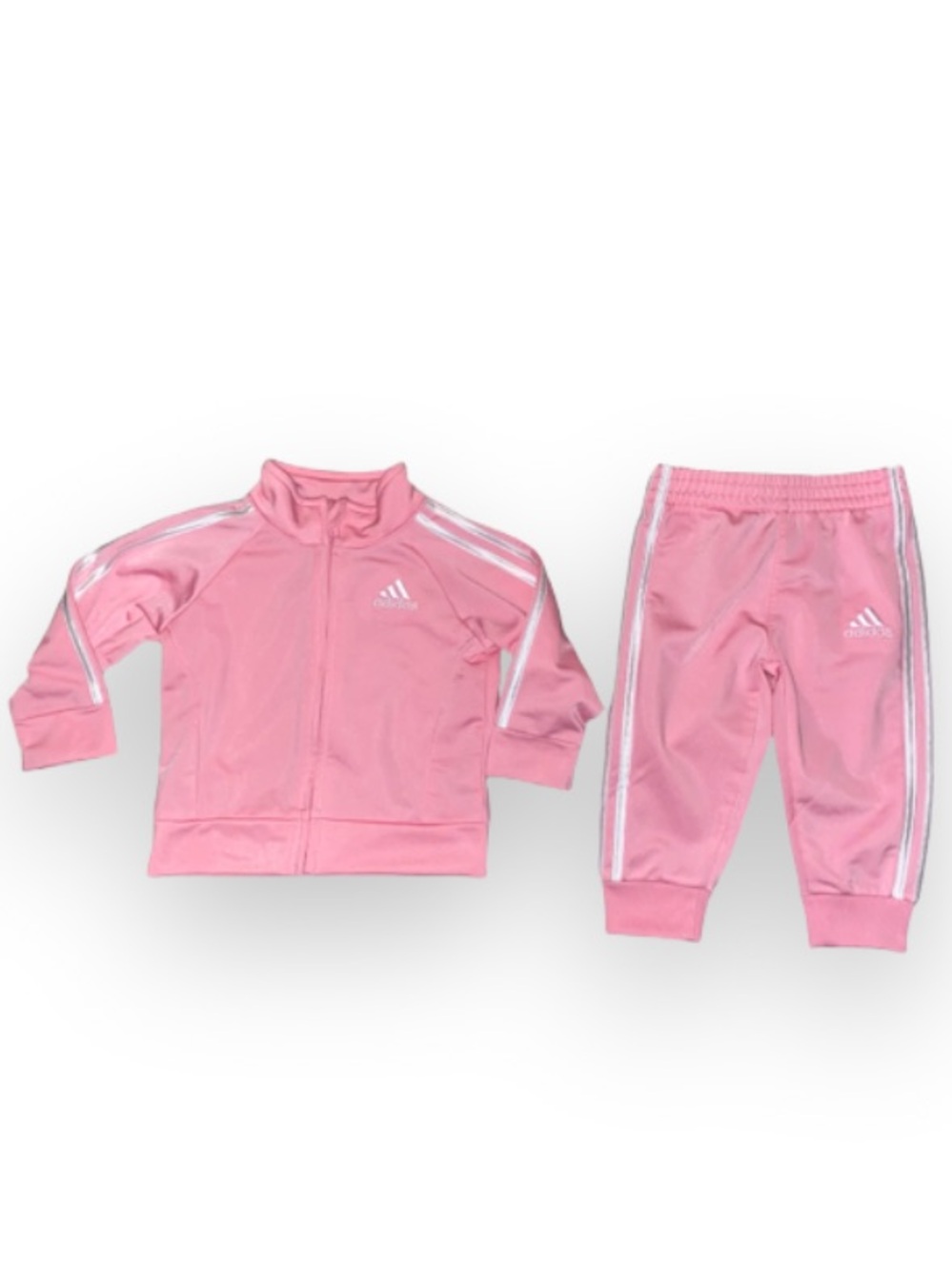 adidas Pink Girls' Two-Piece Tracksuit Jacket & Pants
